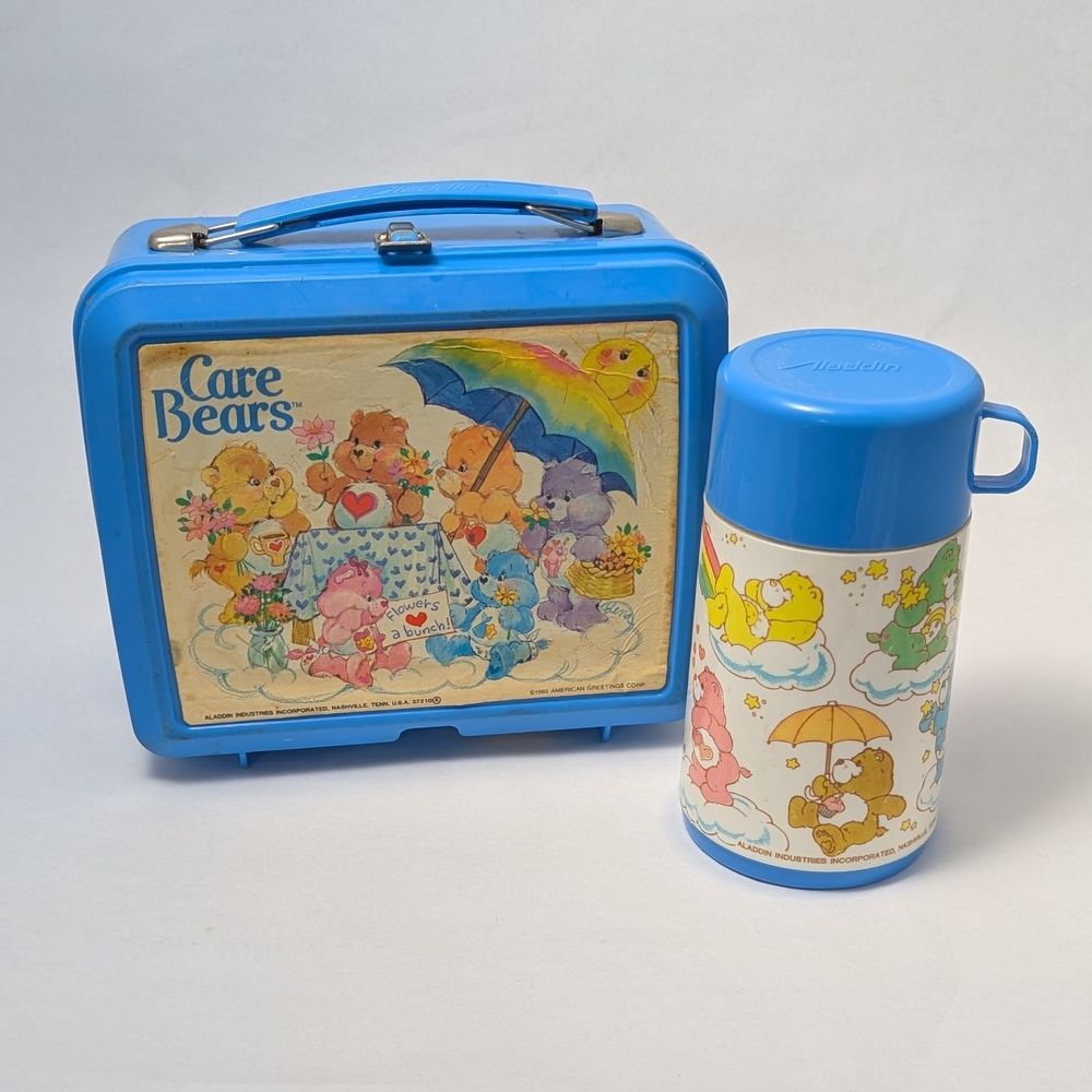Care Bears Blue Lunchbox and Thermos Set